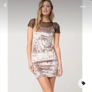 Polly & Esther Velvet Mini Slip Dress Spaghetti Straps Bodycon Party Medium